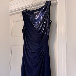 Navy Blue Cocktail Dress with sequins